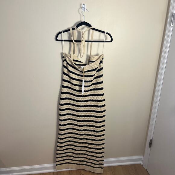 NWT House of Harlow 1960 Stripe Pointelle Halter Dress Size Large - Picture 4 of 9